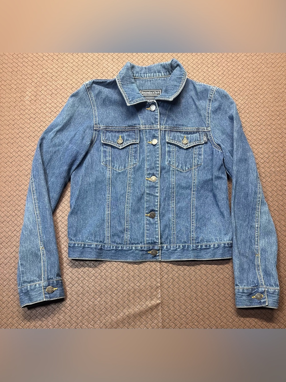 Abercrombie & Fitch Women’s Denim Trucker Jean Jacket Dark Wash 100% Cotton Sz M